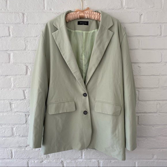 White Fox Boutique Jackets & Blazers - White Fox Boutique Oversized Sage Green Blazer